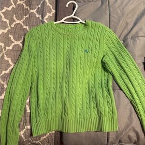 Ralph Lauren Green Cable Knit Sweater